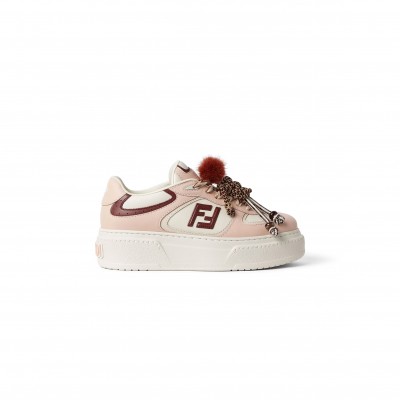 FENDI MATCH LOW TOP PLATFORM SHOES IN PINK LEATHER 8E8721AY9NF1TPW FENDI MATCH LOW TOP PLATFORM SHOES IN PINK LEATHER 8E8721AY9NF1TPW